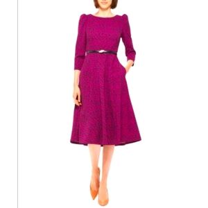 Elegant Magenta Dress with Belt